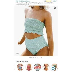 High waisted smoked top bikini Nwt sz small